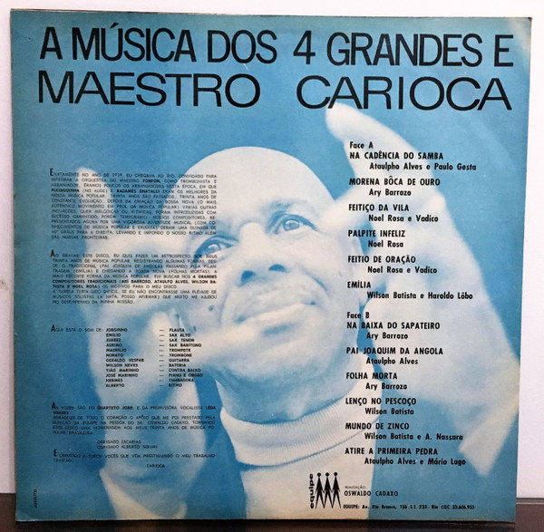 Carioca - A Música Dos 4 Grandes E Maestro Carioca | Equipe (EQC-848) - 2