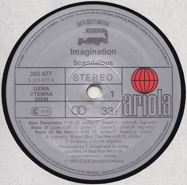 Imagination - Scandalous | Red Bus Records (205 877) - 3