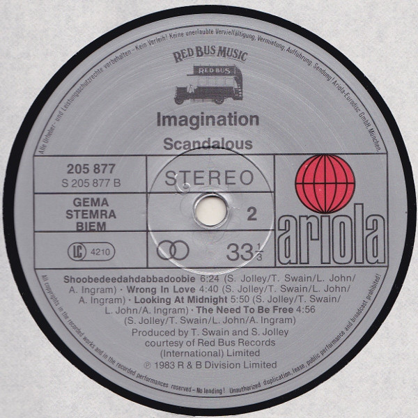 Imagination - Scandalous | Red Bus Records (205 877) - 4
