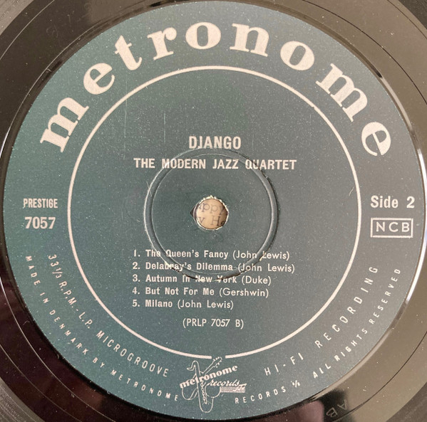 The Modern Jazz Quartet - Django | Metronome (Prestige LP 7057) - 4