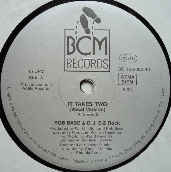 Rob Base & DJ E-Z Rock - It Takes Two | BCM Records (B.C. 12-2090-40) - 3 Rob Base & DJ E-Z Rock - It Takes Two | BCM Records (B.C. 12-2090-40) - 3