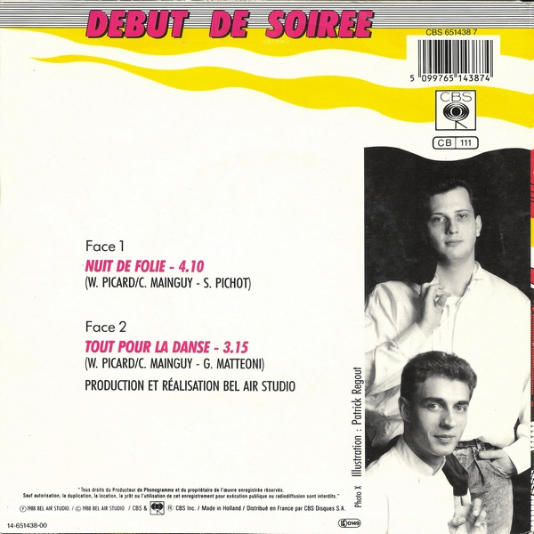 Début De Soirée - Nuit De Folie | CBS (CBS 651438 7) - 2