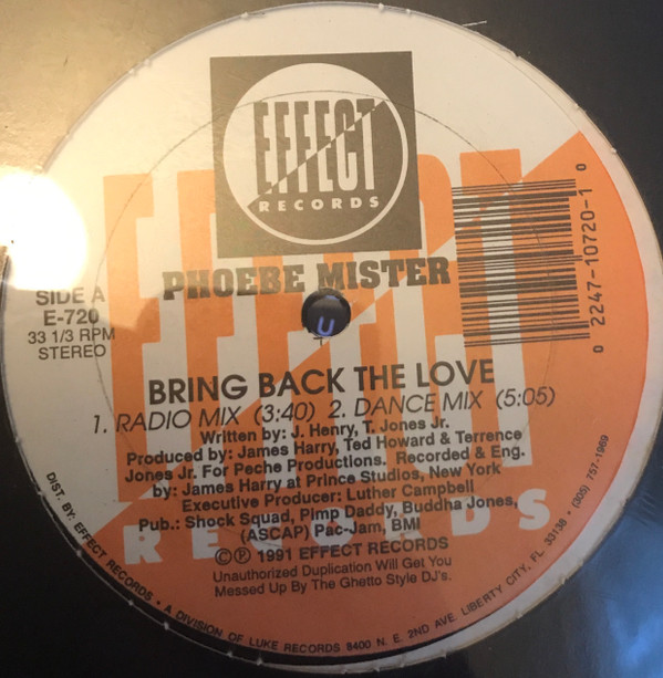 Phoebe Mister - Bring Back The Love | Effect Records (E-720)