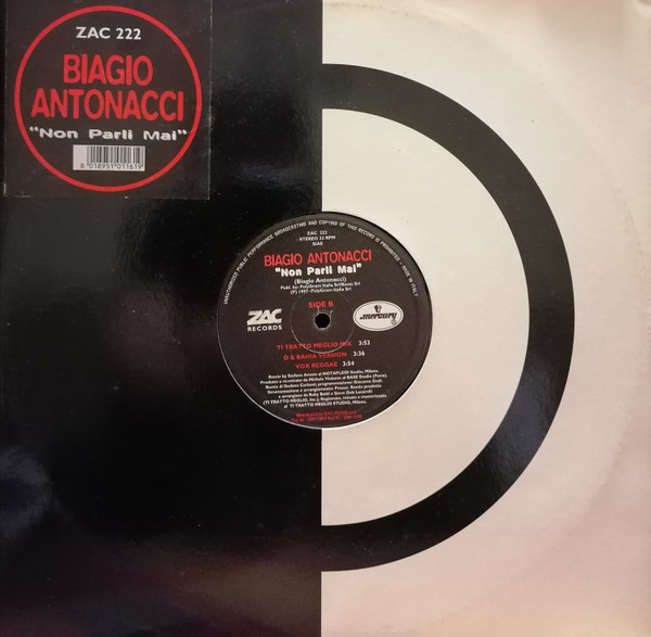Biagio Antonacci - Non Parli Mai | ZAC Records (ZAC 222) - main