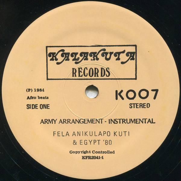 Fela Kuti - Army Arrangement | Kalakuta Records (K007)