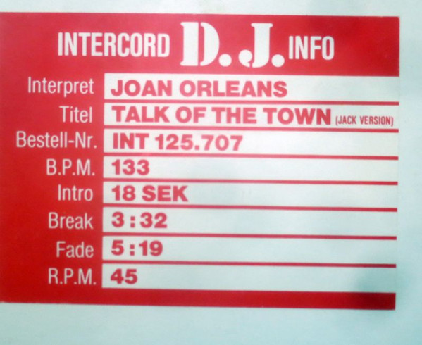 Joan Orleans - Talk Of The Town | Intercord (INT 125.707) - 4