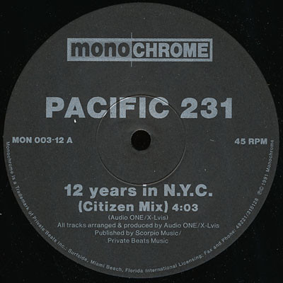 Pacific 231 - 12 Years In N.Y.C. / 21st Century Schizoid Man | Monochrome (MON 003-12)