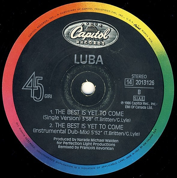 Luba - The Best Is Yet To Come | Capitol Records (14 2013126) - 4