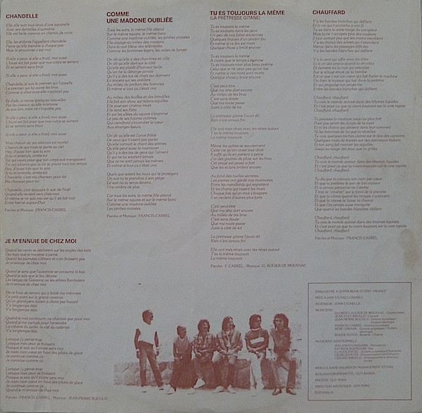 Francis Cabrel - Carte Postale | CBS (CBS 85344) - 4