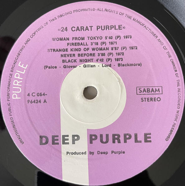 Deep Purple - 24 Carat Purple | Purple Records (4C 054-96424) - 4