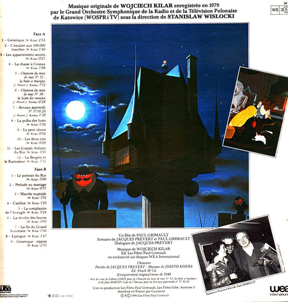 Wojciech Kilar - Le Roi Et L'Oiseau (Bande Originale Du Film) | Wea International (58 132) - 2