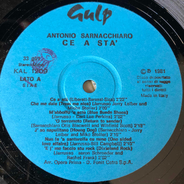 Antonio Sarnacchiaro - Ce A Stà | Gulp! (KAL 1209) - 3