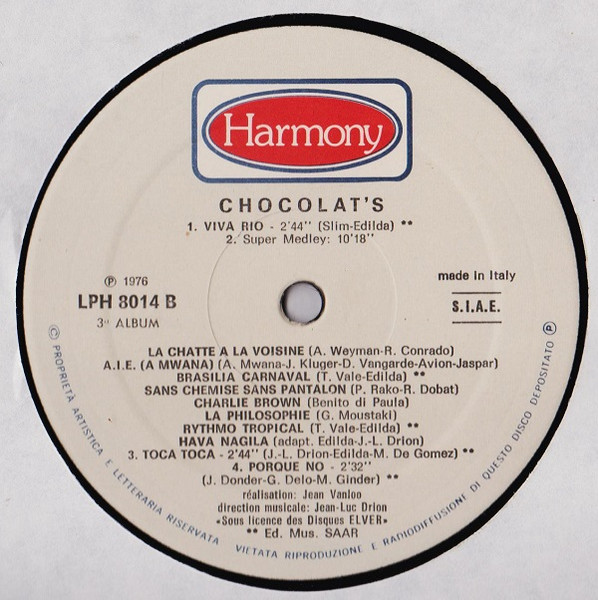 Chocolat's - Chocolat's - Volume 3 | Harmony (LPH 8014) - 4 Chocolat's - Chocolat's - Volume 3 | Harmony (LPH 8014) - 4