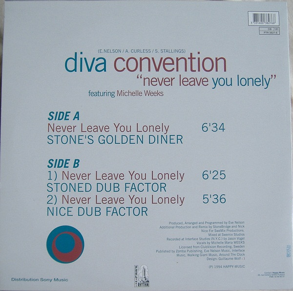 Diva Convention Featuring Michelle Weeks - Never Leave You Lonely | Feel The Rhythm (FTR 3827-6) - 2
