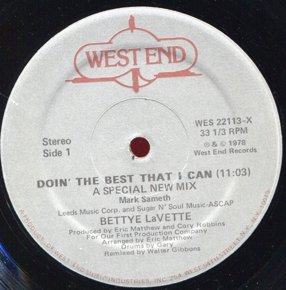 Bettye LaVette - Doin' The Best That I Can | West End Records (WES 22113-X)