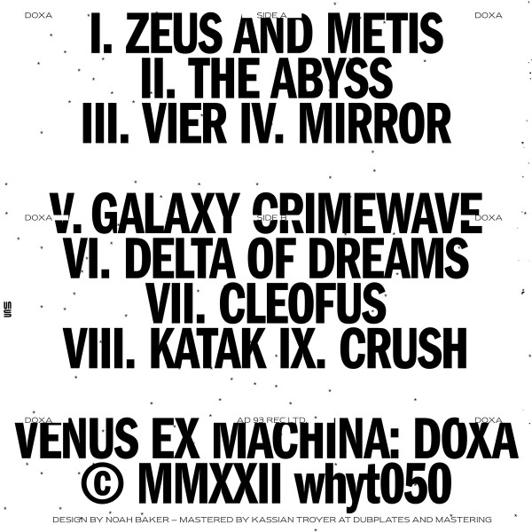 Venus Ex Machina - Doxa | AD 93 (whyt050) - 2