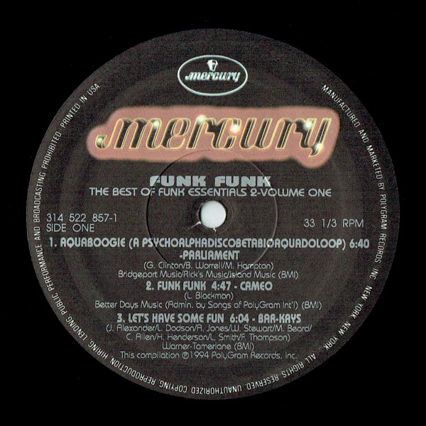 Various - Funk Funk: The Best Of Funk Essentials 2-Volume One | Mercury (314 522 857-1) - 3 Various - Funk Funk: The Best Of Funk Essentials 2-Volume One | Mercury (314 522 857-1) - 3