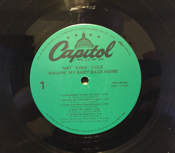 Nat King Cole - Walkin' My Baby Back Home | Capitol Records (DN-16164) - 3