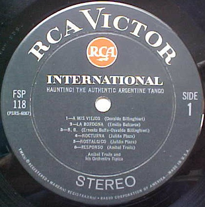 Troilo and His Orchestra Tipica - Haunting! The Authentic Argentine Tango  | RCA Victor International (FSP-118)