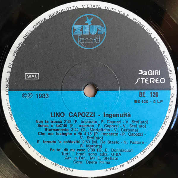 Lino Capozzi - Ingenuità | Zeus Record (BE 120) - 4