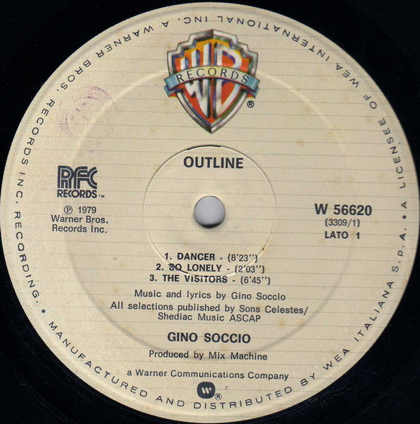 Gino Soccio - Outline | Warner Bros. Records (W 56620) - 2