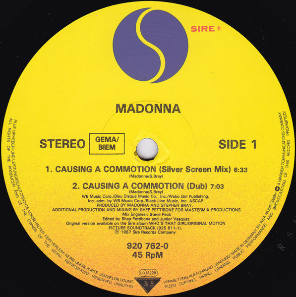 Madonna - Causing A Commotion | Sire (920 762-0) - 3