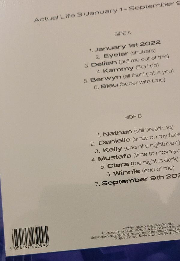 Fred again.. - Actual Life 3 (January 1 - September 9 2022) | Atlantic (5054197439995) - 3 Fred again.. - Actual Life 3 (January 1 - September 9 2022) | Atlantic (5054197439995) - 3