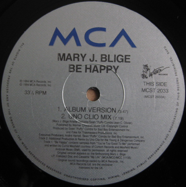 Mary J. Blige - Be Happy | MCA Records (MCST 2033) - 3 Mary J. Blige - Be Happy | MCA Records (MCST 2033) - 3