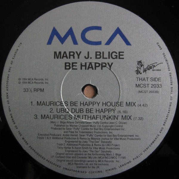 Mary J. Blige - Be Happy | MCA Records (MCST 2033) - 4 Mary J. Blige - Be Happy | MCA Records (MCST 2033) - 4
