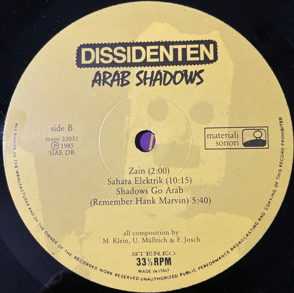 Dissidenten - Arab Shadows | Materiali Sonori (MASO 33031) - 4
