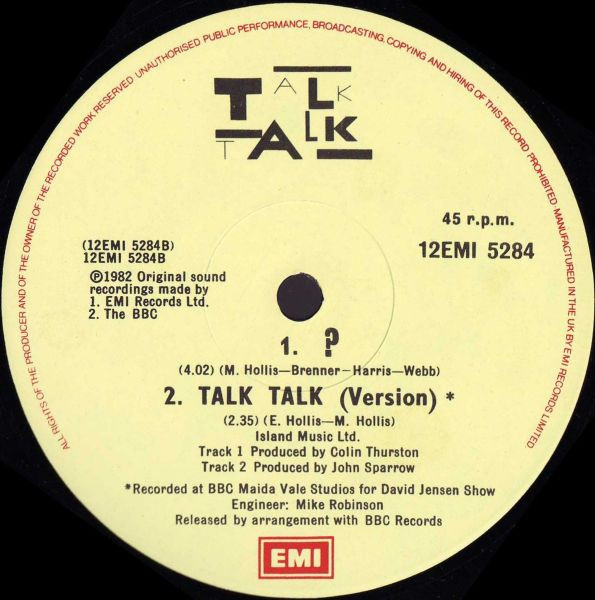 Talk Talk - Talk Talk | EMI (12 EMI 5284) - 4
