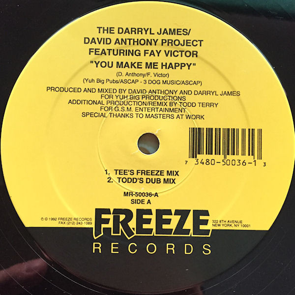 The Darryl James/David Anthony Project Featuring Fay Victor - You Make Me Happy | Freeze Records (MR-50036)