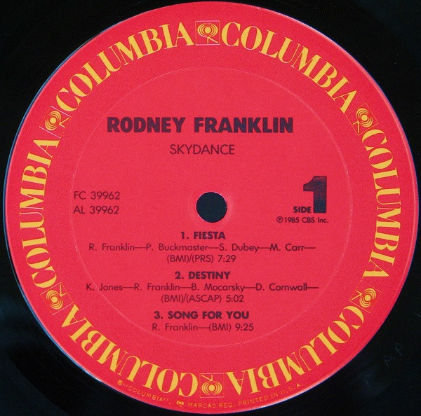 Rodney Franklin - Skydance | Columbia (FC 39962) - 3
