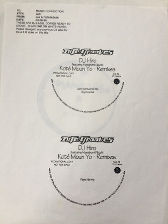 DJ Hiro Featuring Masabumi Kikuchi - Koté Moun Yo (Joe Claussell Remixes) | Nite Grooves (KNG-82) - 4