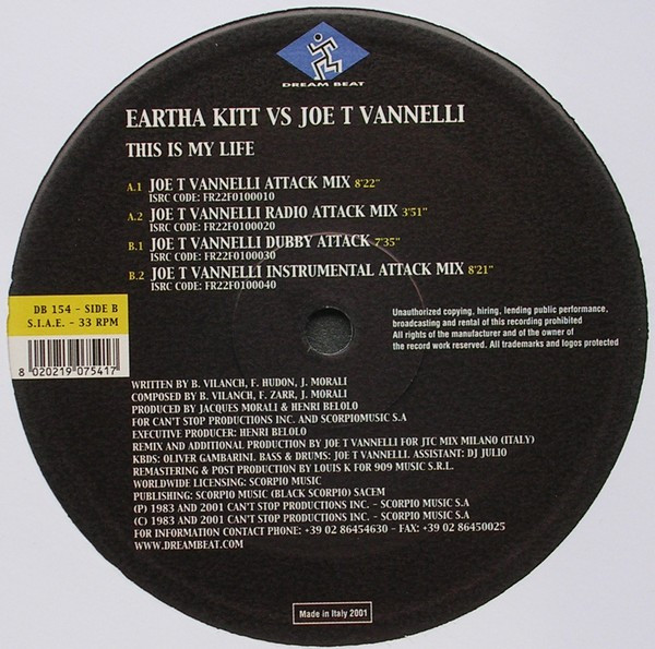 Eartha Kitt vs. Joe T. Vannelli - This Is My Life | Dream Beat (DB 154) - 4 Eartha Kitt vs. Joe T. Vannelli - This Is My Life | Dream Beat (DB 154) - 4