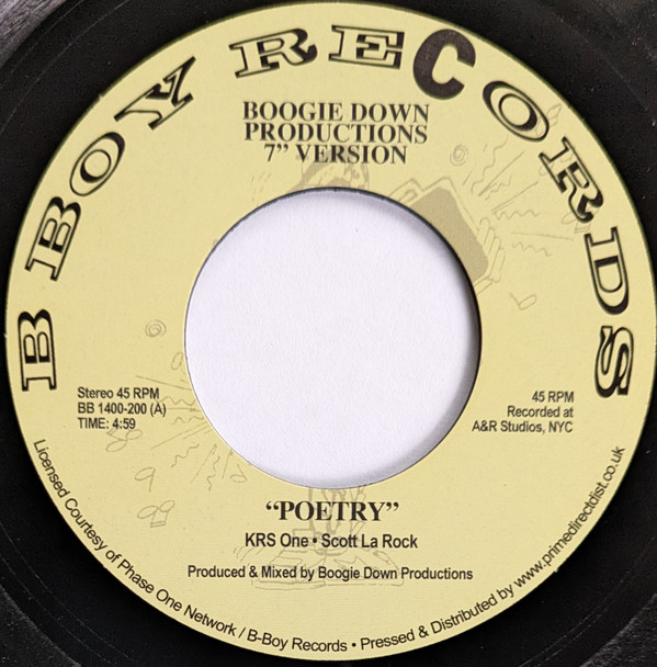 Boogie Down Productions - Poetry / My 9mm Goes Bang | B-Boy Records (BB 1400-200) - 2