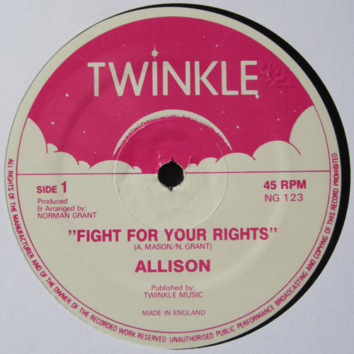 Allison / Rass Brass & Twinkle Riddim Section - Fight For Your Rights / Fight The Fight | Twinkle Music (NG 123)