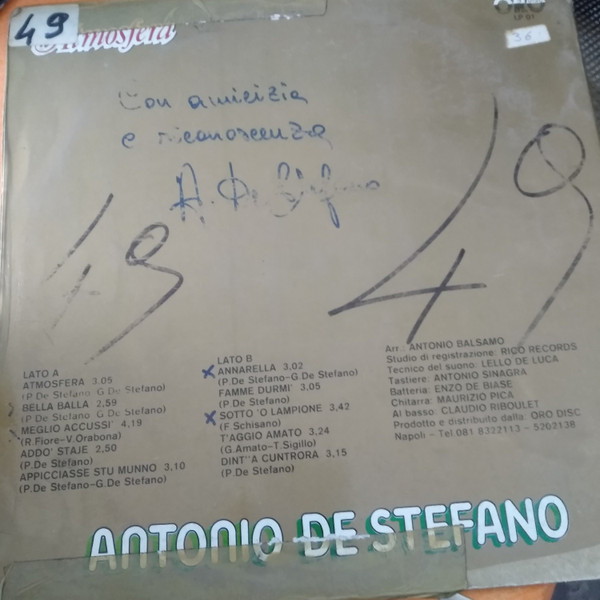Antonio De Stefano - Atmosfera | Oro Disc (LP 001) - 2 Antonio De Stefano - Atmosfera | Oro Disc (LP 001) - 2