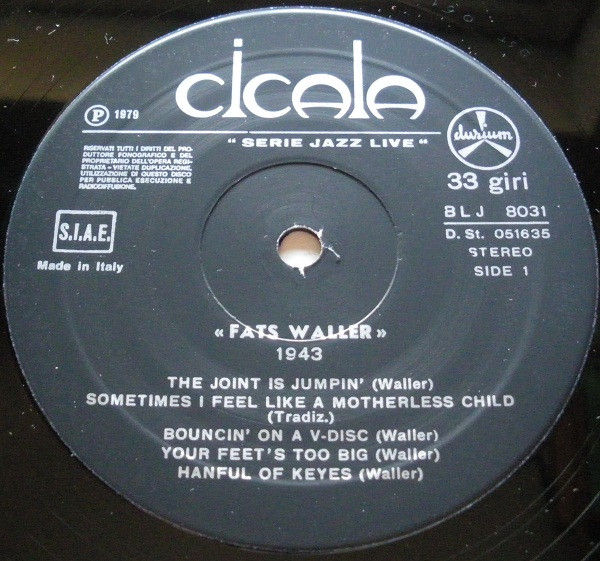 Fats Waller - 1943 | Durium (BLJ 8031) - 3