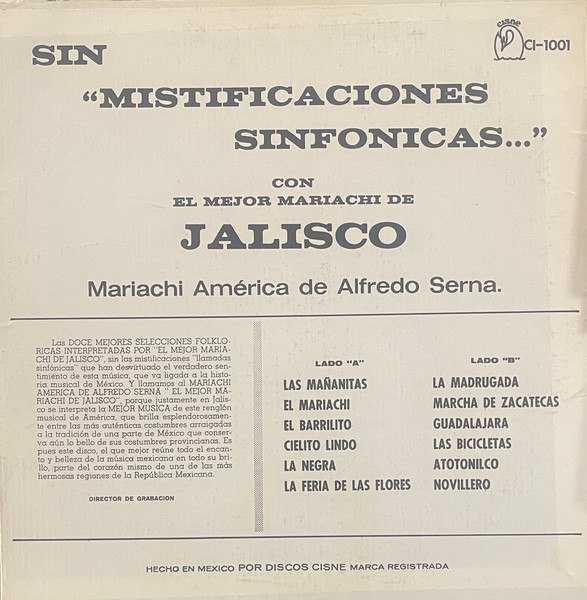 Mariachi América de Alfredo Serna - El Mejor Mariachi De Jalisco | Cisne (CI-1001) - 2 Mariachi América de Alfredo Serna - El Mejor Mariachi De Jalisco | Cisne (CI-1001) - 2