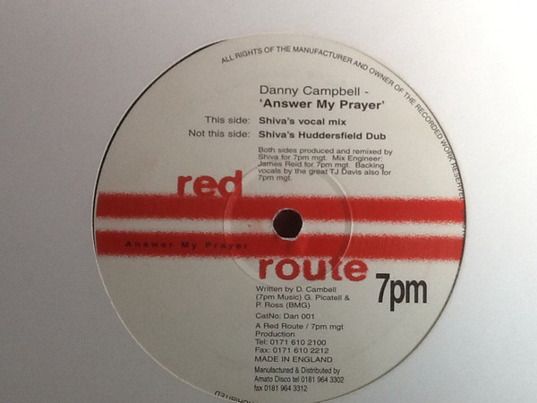 Danny Campbell - Answer My Prayer | Red Route (Dan 001) - main