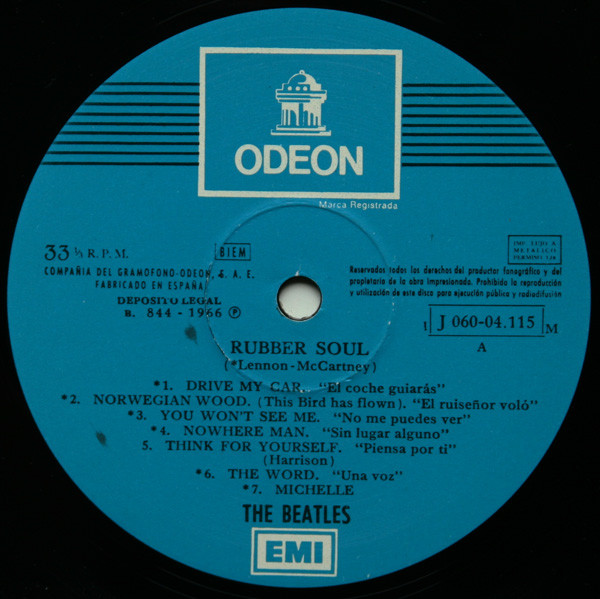 The Beatles - Rubber Soul | Odeon (1 J-060 04115 M) - 3
