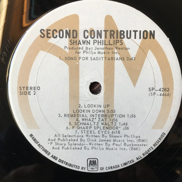 Shawn Phillips - Second Contribution | A&M Records (SP 4282) - 4