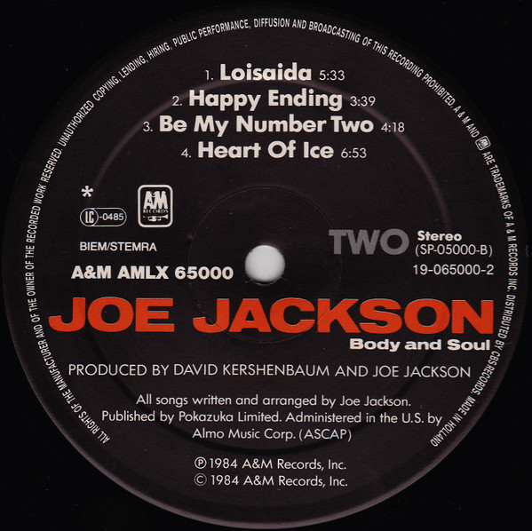 Joe Jackson - Body And Soul | A&M Records (AMLX 65000) - 4 Joe Jackson - Body And Soul | A&M Records (AMLX 65000) - 4