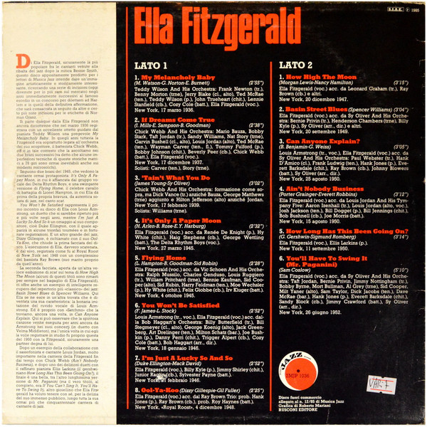 Ella Fitzgerald - Ella Fitzgerald | Musica Jazz (2MJP 1036) - 2