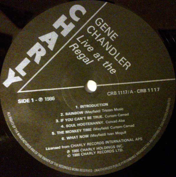 Gene Chandler - Live At The Regal | Charly R&B (CRB 1117)