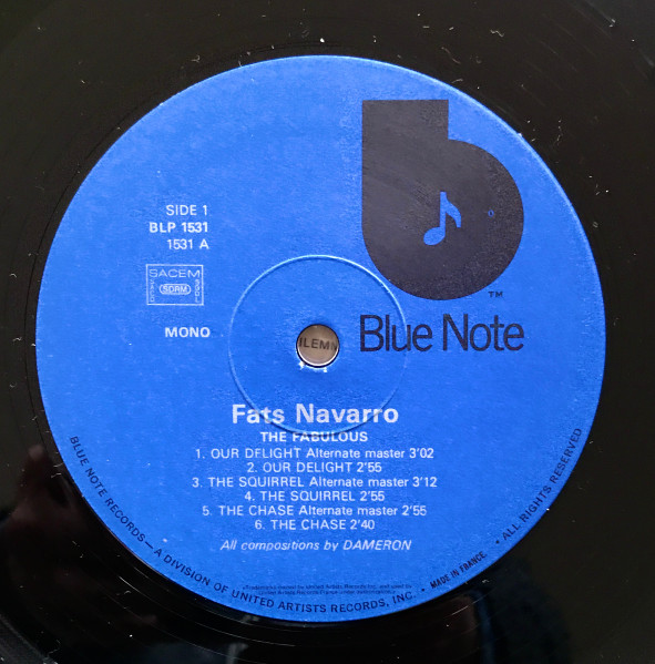 Fats Navarro - The Fabulous Fats Navarro Volume 1 [Vinyl] | Blue Note (BLP 1531) - 3