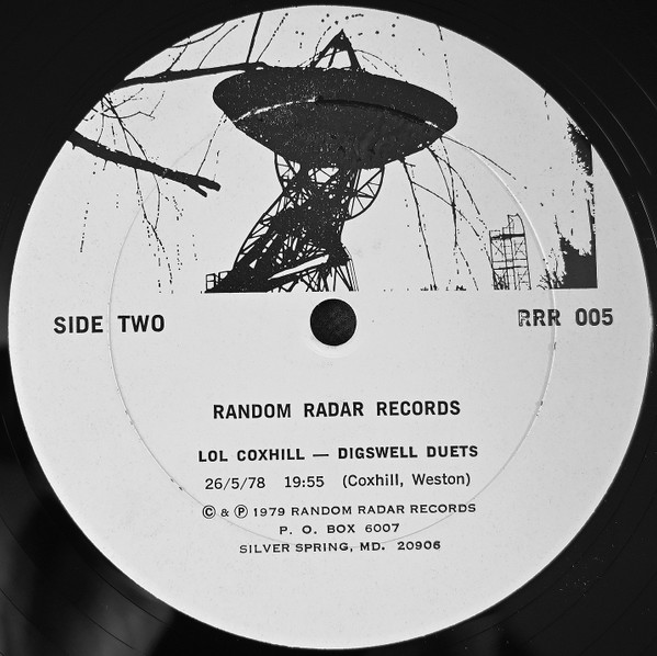 Lol Coxhill - Digswell Duets | Random Radar Records (RRR 005) - 4