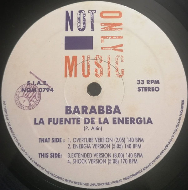 Barabba - La Fuente De La Energia | Not Only Music (NOM 0794) - 3