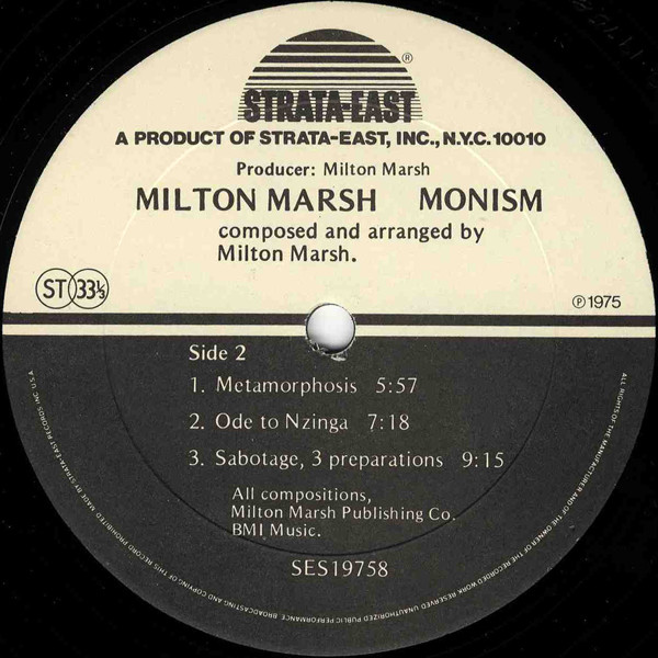 Milton Marsh - Monism | Strata-East (SES-19758) - 4